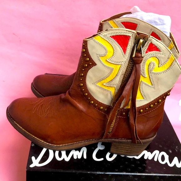 New brown/light gray Sam Edelman leather booties - Picture 2 of 6